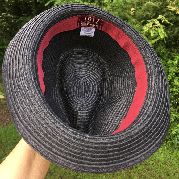 Stylish Black Fedora with Blue and Red Band - Picture 8 of 8